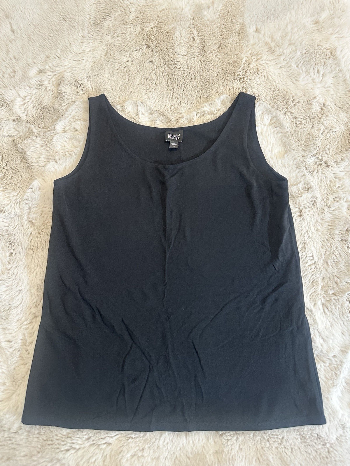Eileen Fisher Tank Top Sleeveless Black Shirt Top Sz S