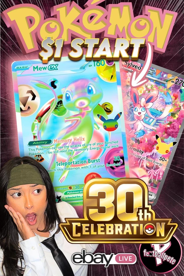 🎉$1 START POKEMON + 30th ANNIVERSARY🎉W/ PFOOTBALL