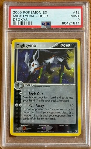 2005 Pokemon EX Deoxys Mightyena Holo Rare #12 PSA 9 Mint