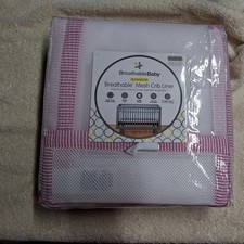 Breathable Baby Mesh Crib Liner Pink Owls