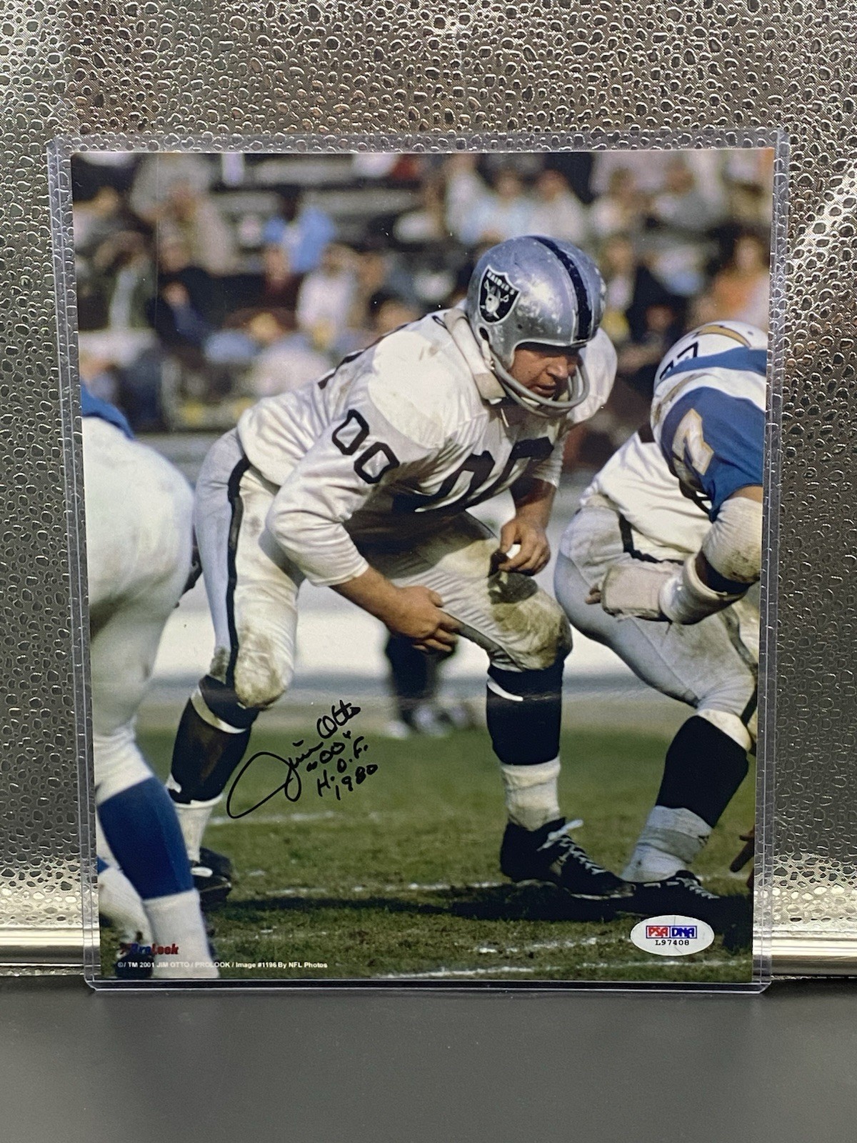 Jim Otto Autographed Signed Oakland Raiders 8x10 Photo With HOF Inscription PSA/DNA 
