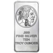10 Troy oz Buffalo .999 Fine Silver Bar Sealed 77.35 per troy oz