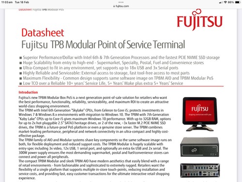 Fujitsu TP8 15" LCD Display Monitor POS Screen Pcap W/AG WLCD IF Module - Picture 15 of 20