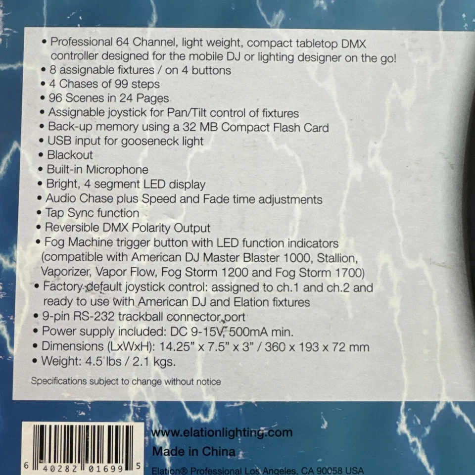 Elation Professional DMX Programmer 64-Channel Tabletop Lighting Controller - Image 2 of 3