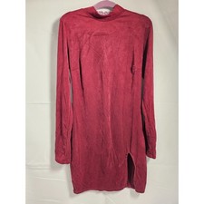 Fashion Nova Dress Women's Red Faux Suede Mini Stretch Dress Size S