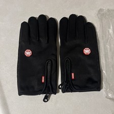 Black Winter Gloves With Zipper And Scrolling Touch Screen Finger HKXY Large Pic