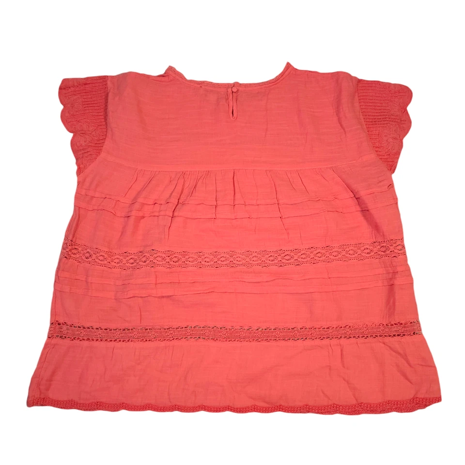 Manga Gorra Sundance Encaje Rayas Naranja/Rosa Mujer Talla M 100% Algodón Boho Foto 2 de 4