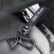 Genuine Metal Leather Black Keychain Audi Genuine Metal Leather Black Keychain Audi