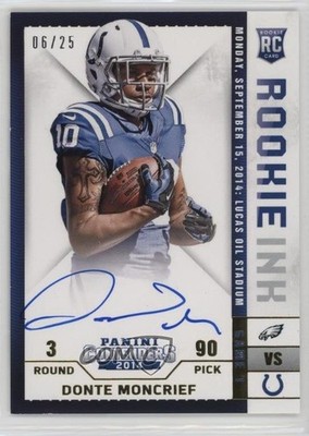 2014 Panini Contenders Rookie Ink RPS Gold /25 Donte Moncrief Auto RC 1oo0