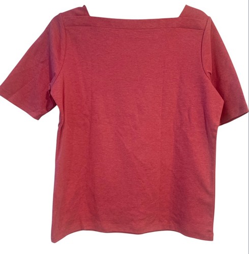 Maglia camicia LL Bean rosa pesante 100% cotone collo quadrato donna taglia media - Foto 5 di 7