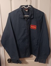 VTG NEW PLA-JAC USA NAVY BLUE COTTON ORO JACKET ZIP-UP M