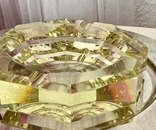 Antik? 3020g! Vintage Murano ? Aschenbecher Ascher Citrin gelb Kristallglas