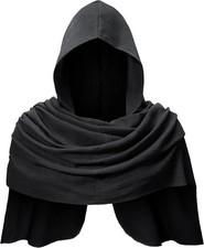 Adult Medieval Renaissance Hooded Cowl Multifunctional Scarf Shawl Cape Hallowee