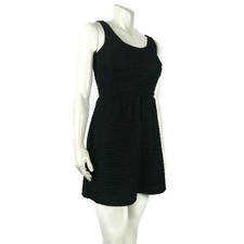 Dark Feminine Women Small Black Sleeveless Charming Charlie Textured Mini Dress