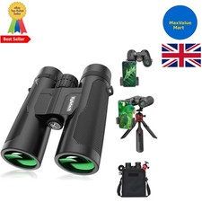 12x42 HD Waterproof Binoculars for Bird Watching & Stargazing - Compact Design