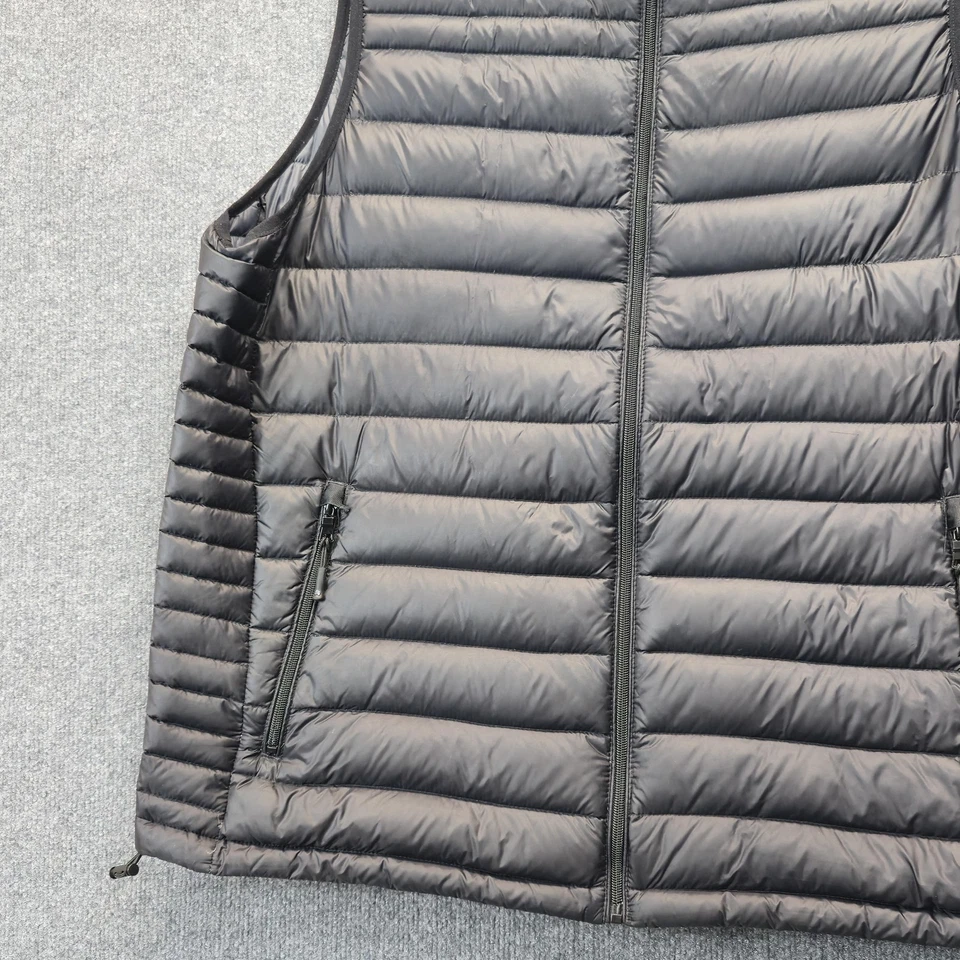 Solaris Puffer Vest Mens 2XT Black Natural Down Nylon Quilted Zip Pockets - Image 4 of 4