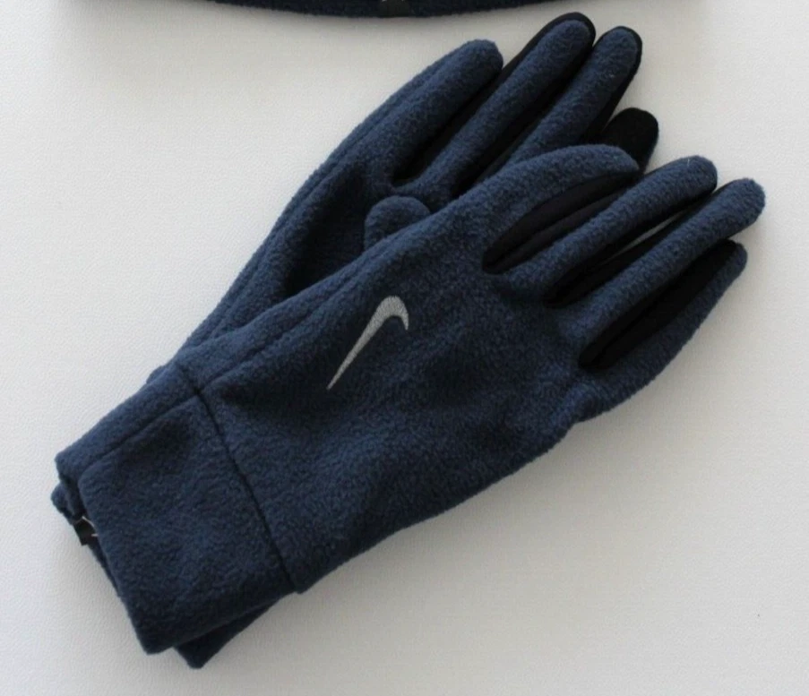 Conjunto de gorro e luva Nike feminino lã M/L arsenal azul marinho/prata - Imagem 3 de 3