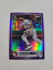 2022 Topps Chrome Update Joe Perez USC186 Purple Refractor Rookie Card. rookie card picture
