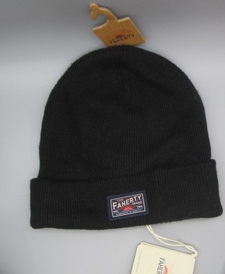 FAHERTY~OS~Black Cuffed Core Logo Beanie Hat