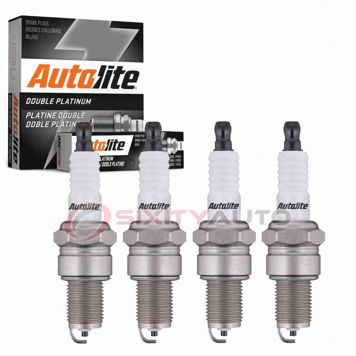4 pc Autolite Double Platinum Spark Plugs for 1988-1989 Yugo GVL Ignition dw
