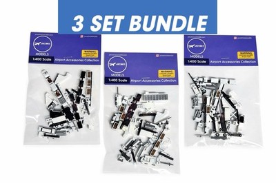 3 SET BUNDLE of 1:400 SCALE GENERIC GSE DELUXE: Airport Accessories