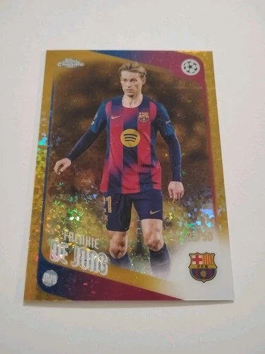 2025-26 Topps Chrome UEFA Club Competitions Frenkie De Jong Gold /50