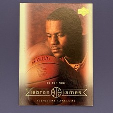 2003-04 Upper Deck LeBron James Box Set ROOKIE CARD #13 - In The Zone. rookie card picture