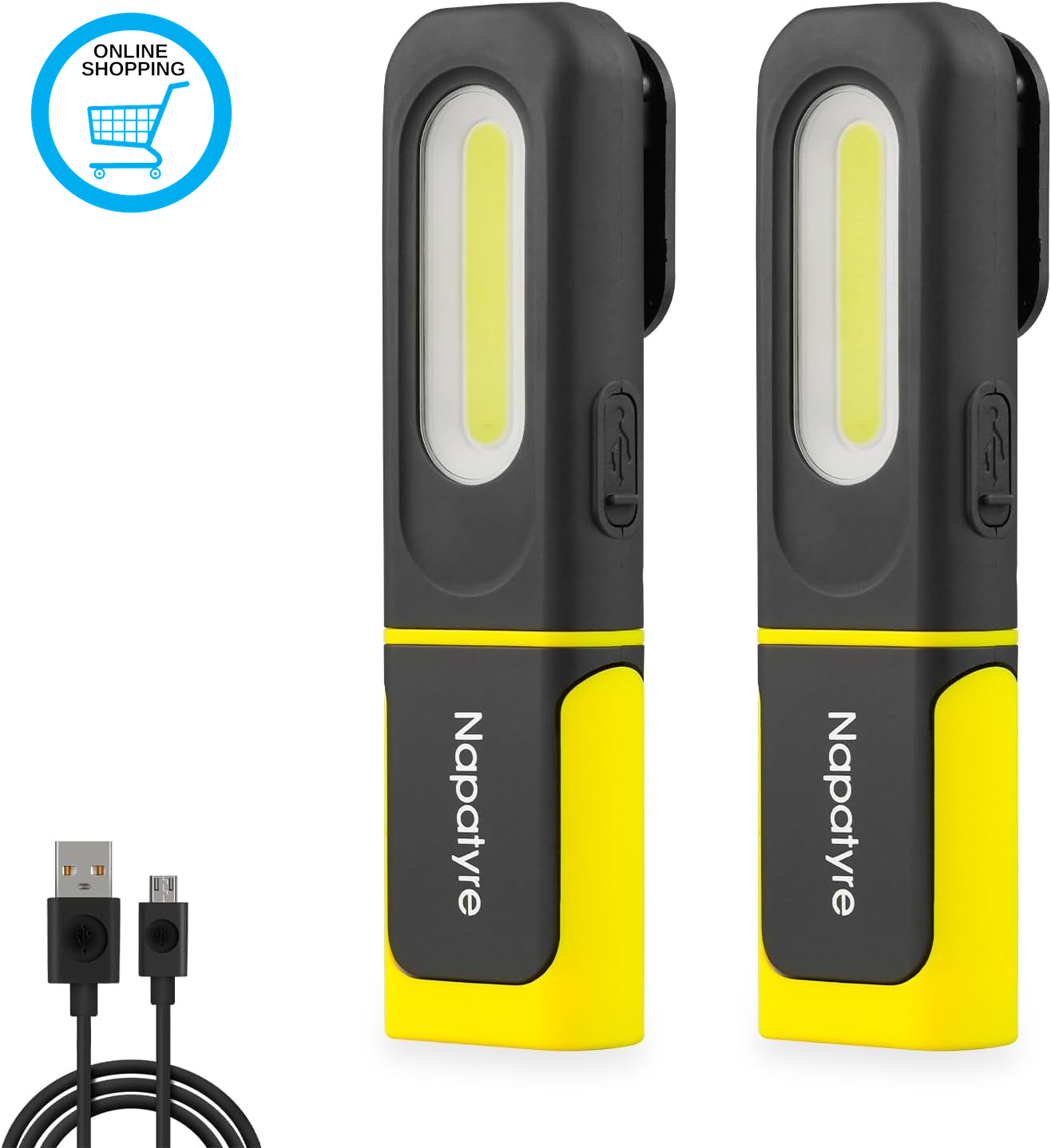 Rechargeable LED Torch, Inspection Lamp, 800LM Bright Flashlight 3 Modes Recharg