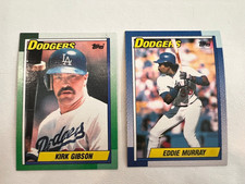 (2) 1990 TOPPS- EDDIE MURRAY # 305 & KIRK GIBSON# 150 BASEBALL CARDS (DODGERS)