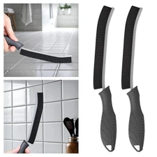 Heavy Duty Cleaning Brush Set, 2 Scrubbing Brushes For Shower Tub Grout, Grey