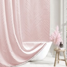 Pink Shower Curtain Cute Shower Curtain Fabric Shower Curtains for Girl Tufte...