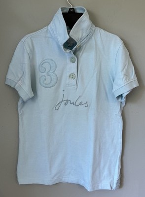 Joules Polo Shirt Beaufort Classic Velvet Trim Aqua Color Womens S/M Polo Theme