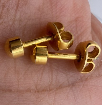 20k dicke Gold Ohrstecker Vermeil überzogen 925 Ohrringe aus Indien Schraubverschluss