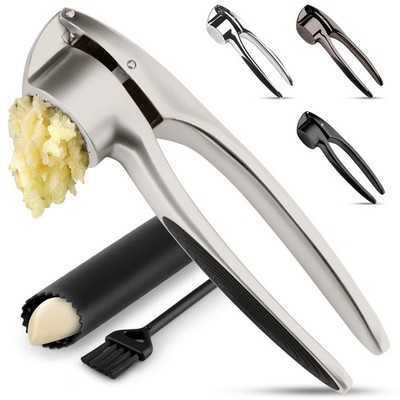 Premium Garlic Press Set Rust Proof & Dishwasher Safe Garlic Mincer Tool with
