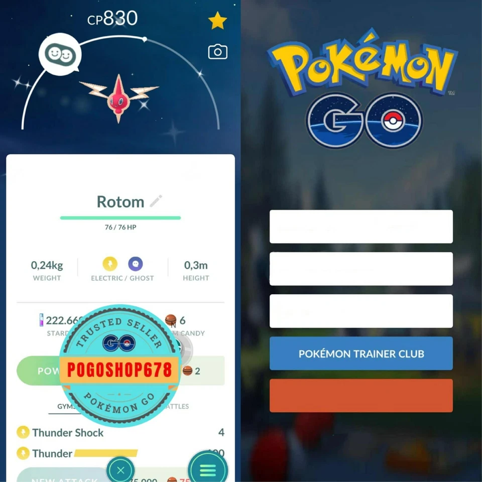 Pokémon PTC Go - Shiny Rotom ✨ Mini 80k Stardusts