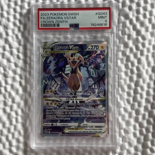 2023 POKEMON SWORD AND SHIELD CROWN ZENITH #GG43 FA/ZERAORA VSTAR PSA 9