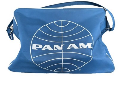 Vintage - Pan Am - Zippered Shoulder Travel Bag 70 s