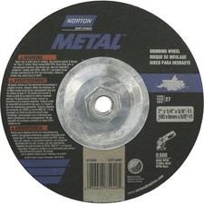 Norton Metal Grinding Wheel, 7in. Dia., 8500 RPM