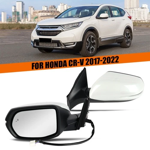 9-Pin Heated Mirror W/ Blind Spot Pearl White Left Side For Honda CR-V 2017-2022