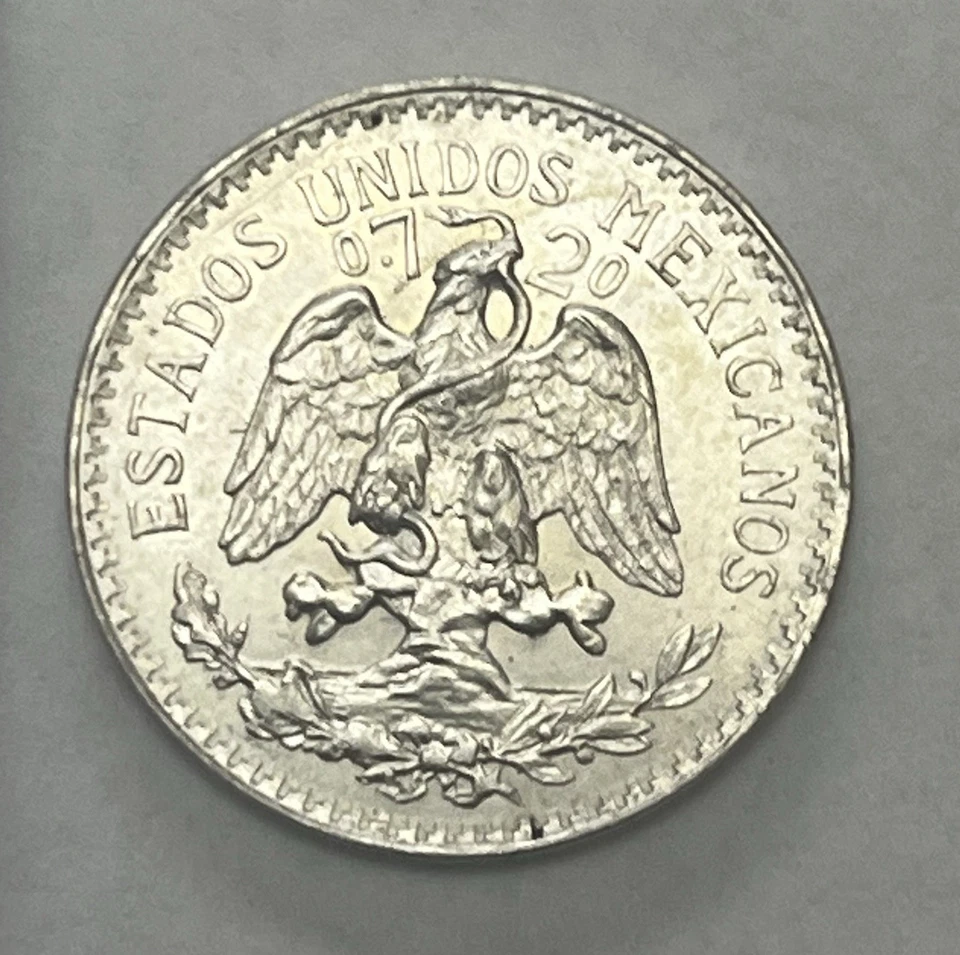 Moneda de 1 centavo 1949 Mo PCGS MS66+ RD México + moneda de plata de 50 centavos 1943 .72 AU Foto 3 de 4
