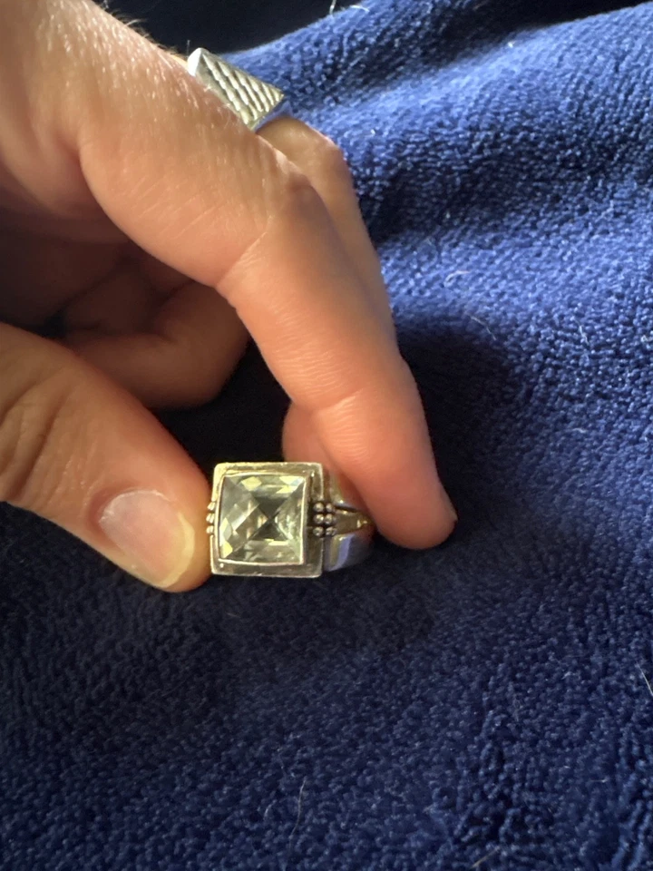 Граненое кольцо унисекс из чистого серебра Michael Dawkins размер 6,8 - Изображение 3 из 4