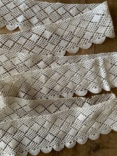 Antique French Edwardian Length Crochet Lace Petticoat Trim 8ft 7"