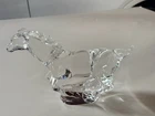 Mint Signed Steuben Galloping Horse Equestrian Crystal Glass Sculpture Figurine