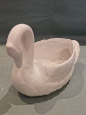 White Ceramic Decorative Swan Shape Indoor Small Plant Pot Holder Planter GC