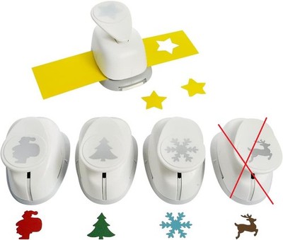 Motivstanzer A689915 Set Weihnachten, 5 STK, Kunststoff, weiss-unvollstandig