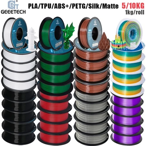 5/10kg 1.75mm 1KG/Roll Geeetech 3D Printer filament PLA/PETG/TPU/ABS+/SILK/Matte