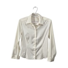 Prada Cream Ivory Long Sleeve Button Down Dress Shirt Size 42