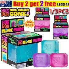 NeeDoh Nice Cube - Sensory Squishy Fidget Toy, Stress Relief, Soft & Firm Feel
