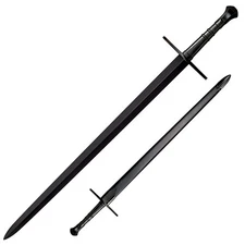 COLD STEEL Man at Arms Hand-and-a-Half Sword 33.5" Blued Carbon Steel Blade Lea