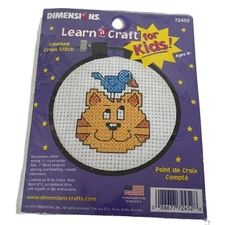 Dimensions 72452 Counted Cross Stitch for Kids Cat Bird